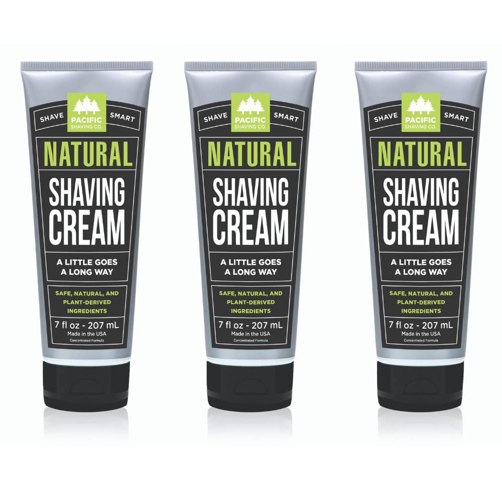 Pacific Shaving Company crema de afeitar natural con karité y vitamina E para piel sensible.