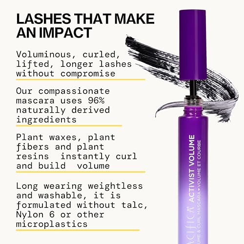 Pacífica Activist Curling Mascara, pestañas rizadas y definidas desde la raíz.