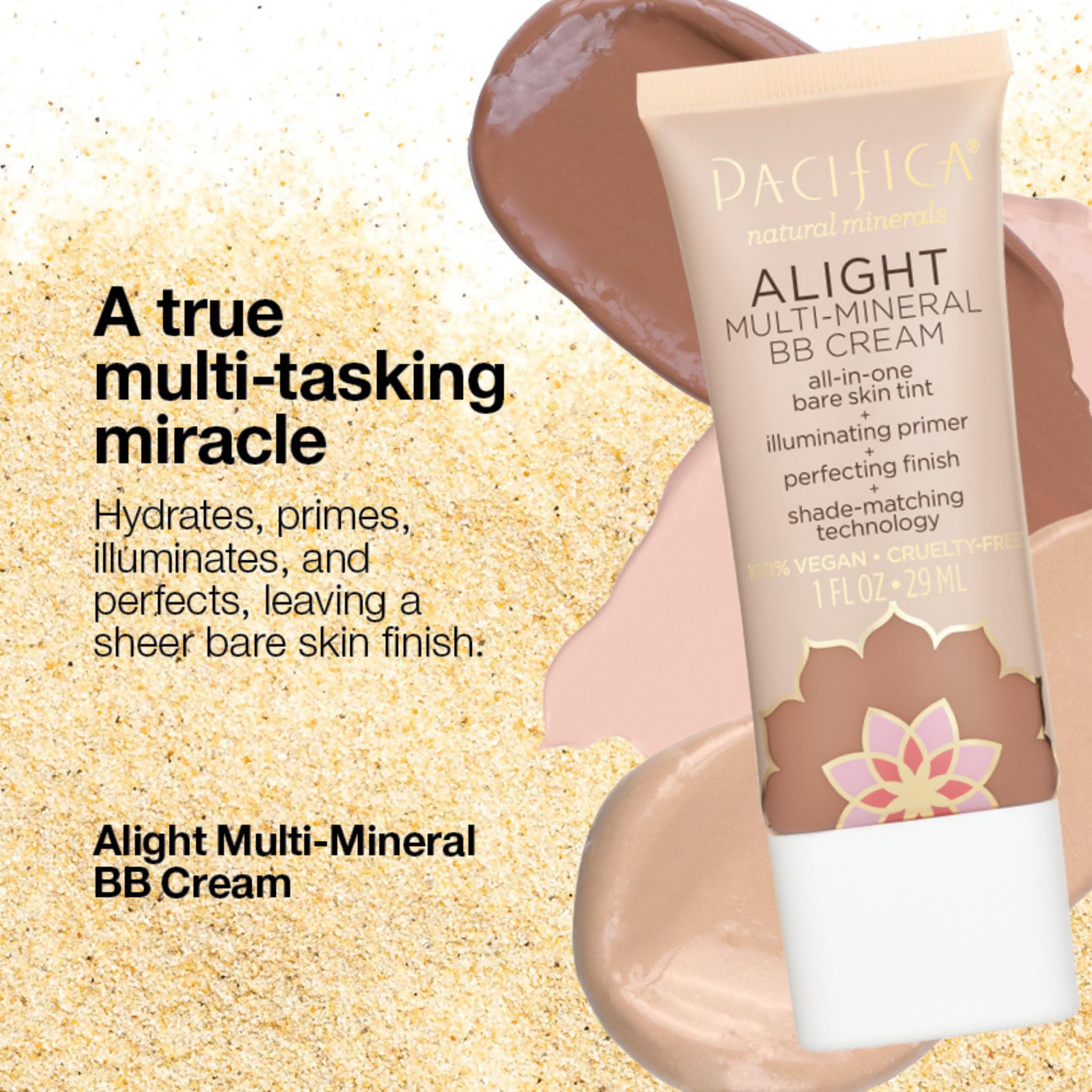 Fórmula no comedogénica de Pacifica Alight Crema BB.