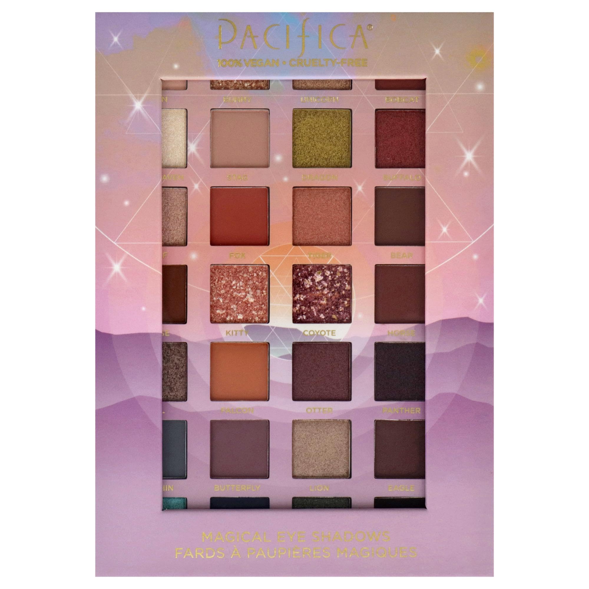 Paleta Pacifica Animal Magic con pigmentos minerales y tonos intensos para looks
