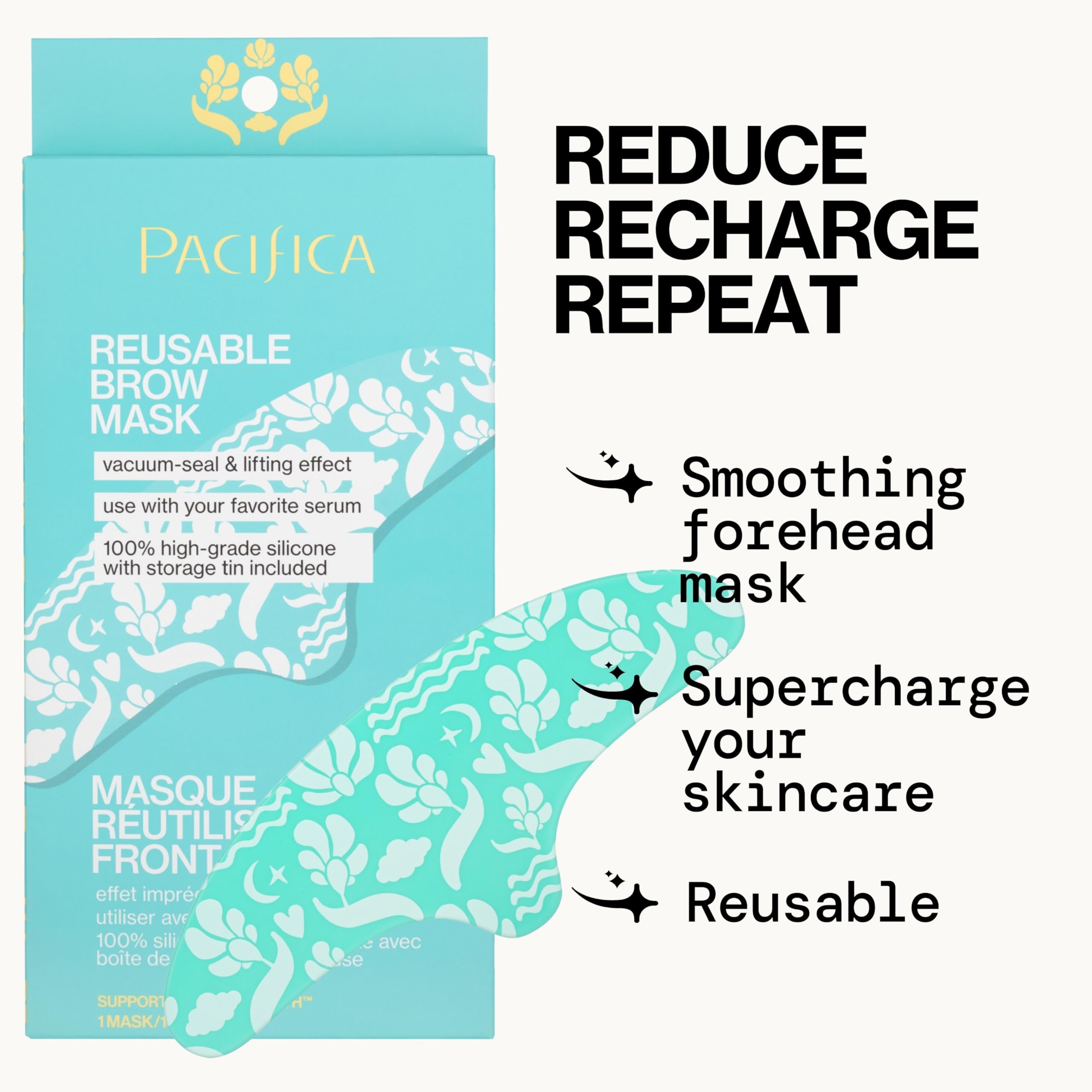 Pacifica Brow Mask relaja líneas y ofrece una piel más suave