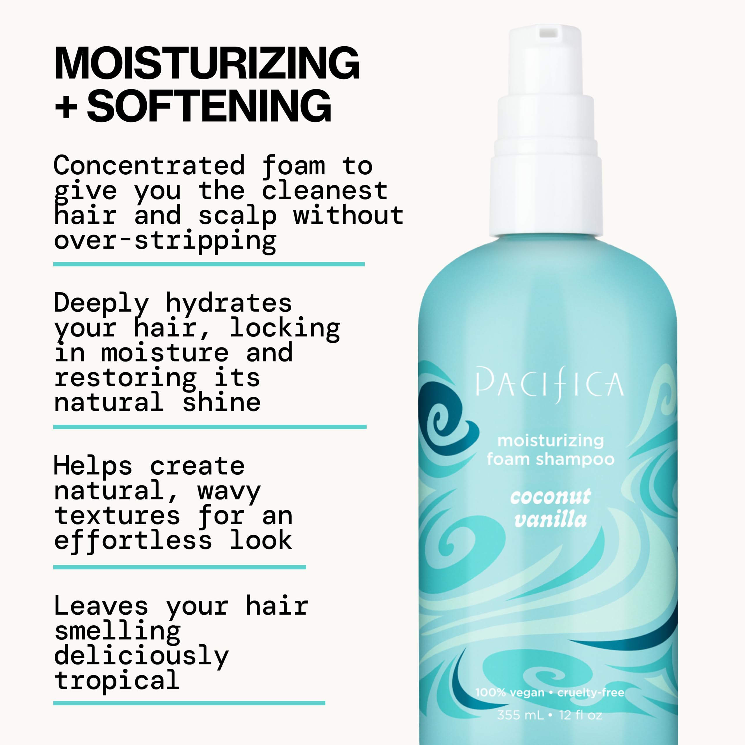 Pacifica coco-vainilla color-safe; compatible con color de cabello