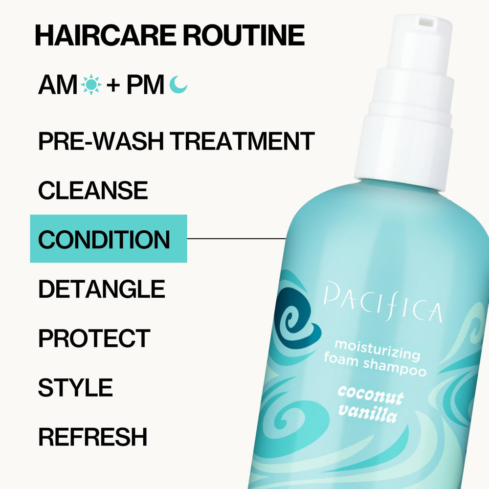 Pacifica coco-vainilla hidratación diaria; cabello suave y brillante