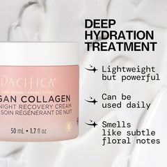 Textura rica de la crema nocturna para piel suave y nutrida.