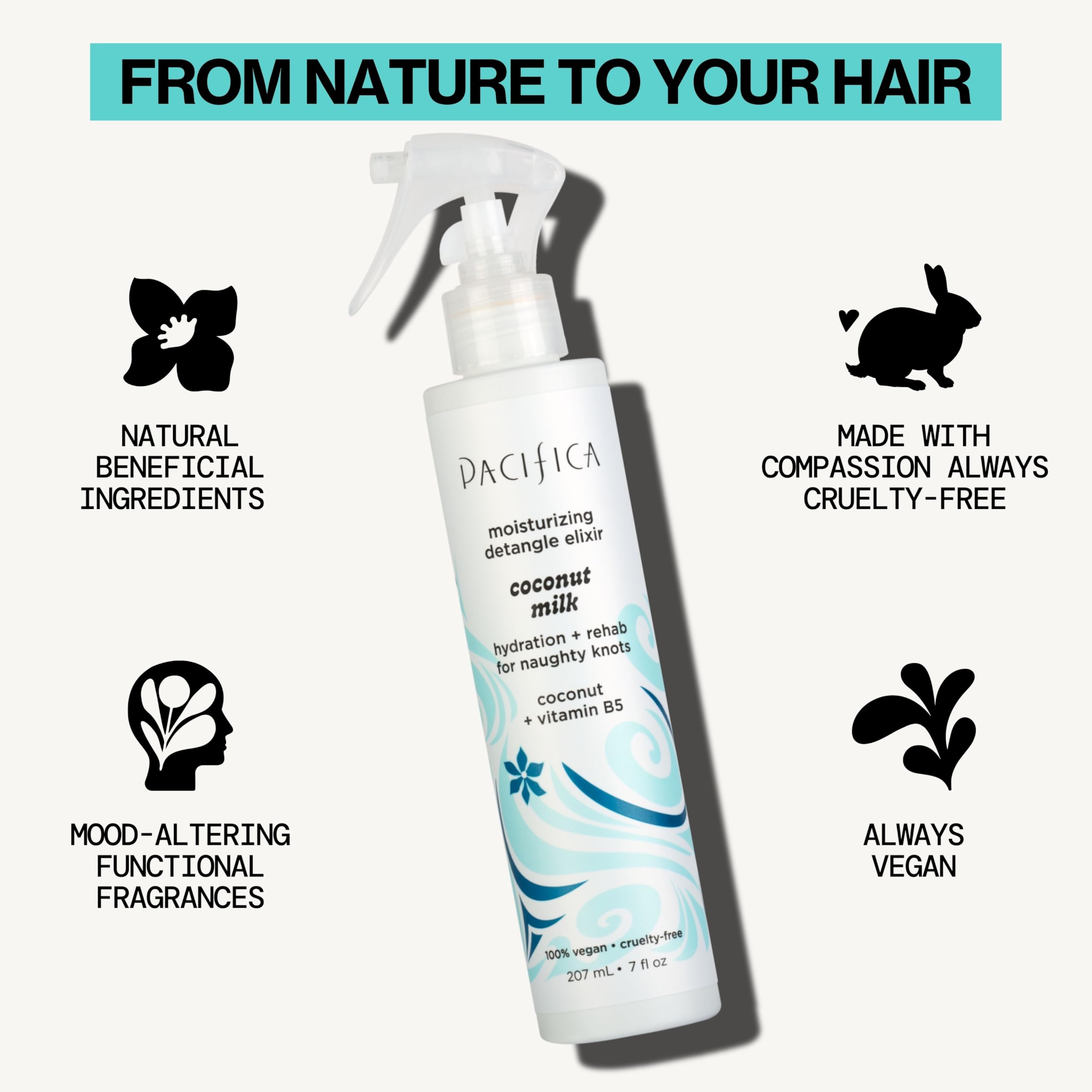 Pacifica Desenredante ligero para cabello fino o grueso.