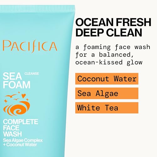 Pacifica espuma limpiadora facial suave para uso diario.