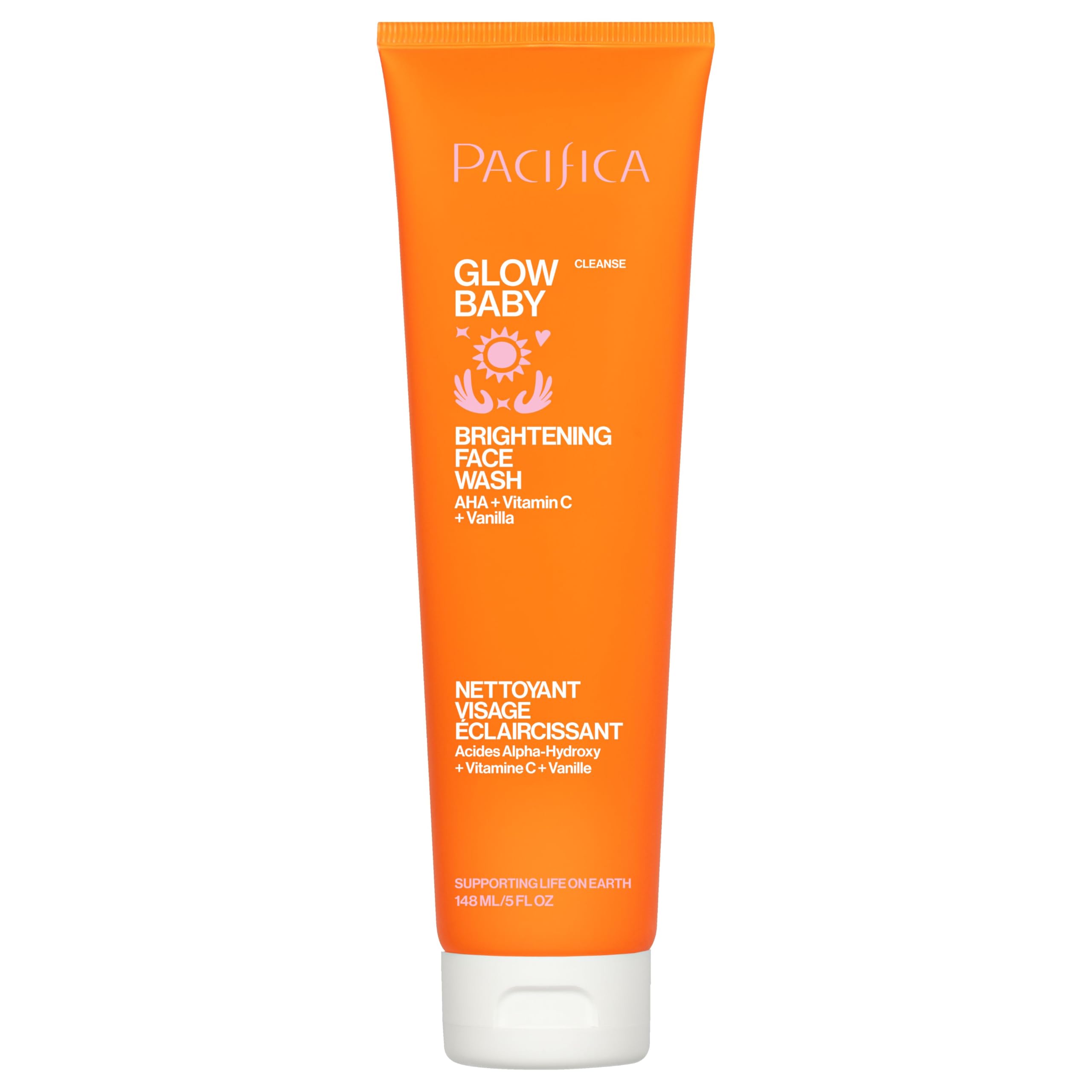 Pacifica Glow Baby limpia el rostro para un brillo suave durante el día.