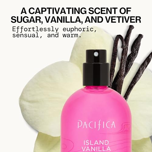 Pacifica Island Vanilla: atomizador para uso diario con pulverización precisa.