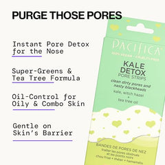 Tira absorbe aceite de Pacifica Kale Detox, control de brillo.