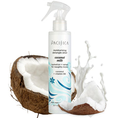 Pacifica Leche de Coco Desenredante en botella para desenredar y suavizar.