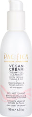 pacifica limpiador crema gel vegano, botella frontal para limpieza diaria.