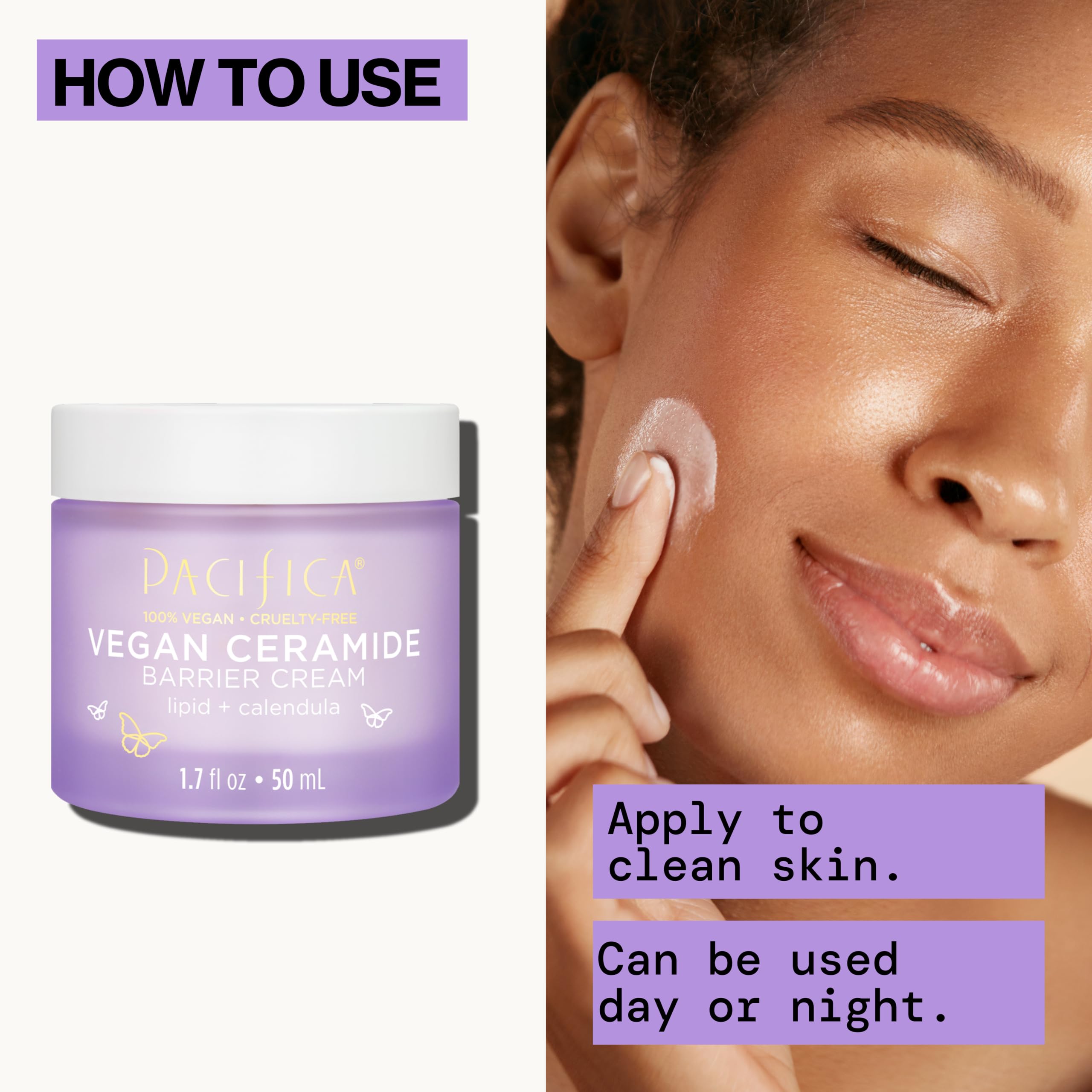 Pacifica crema dermatológicamente probada, suave para piel sensible