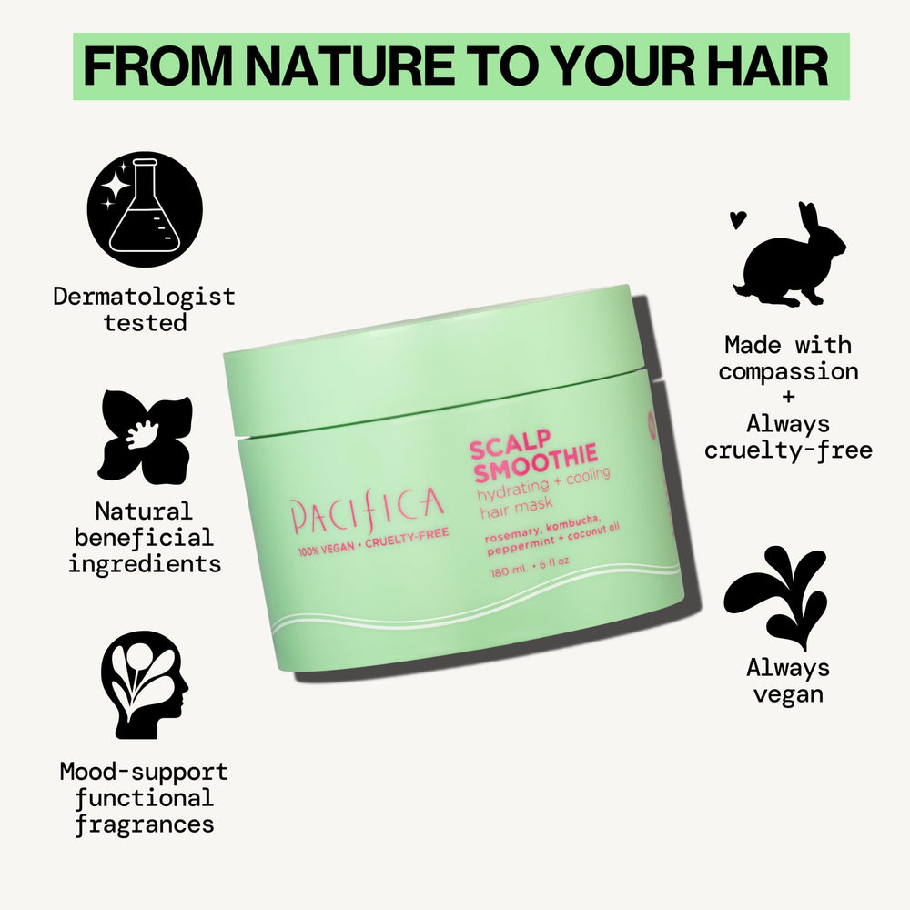 Pacifica Scalp Smoothie: acabado ligero sin residuos grasos.