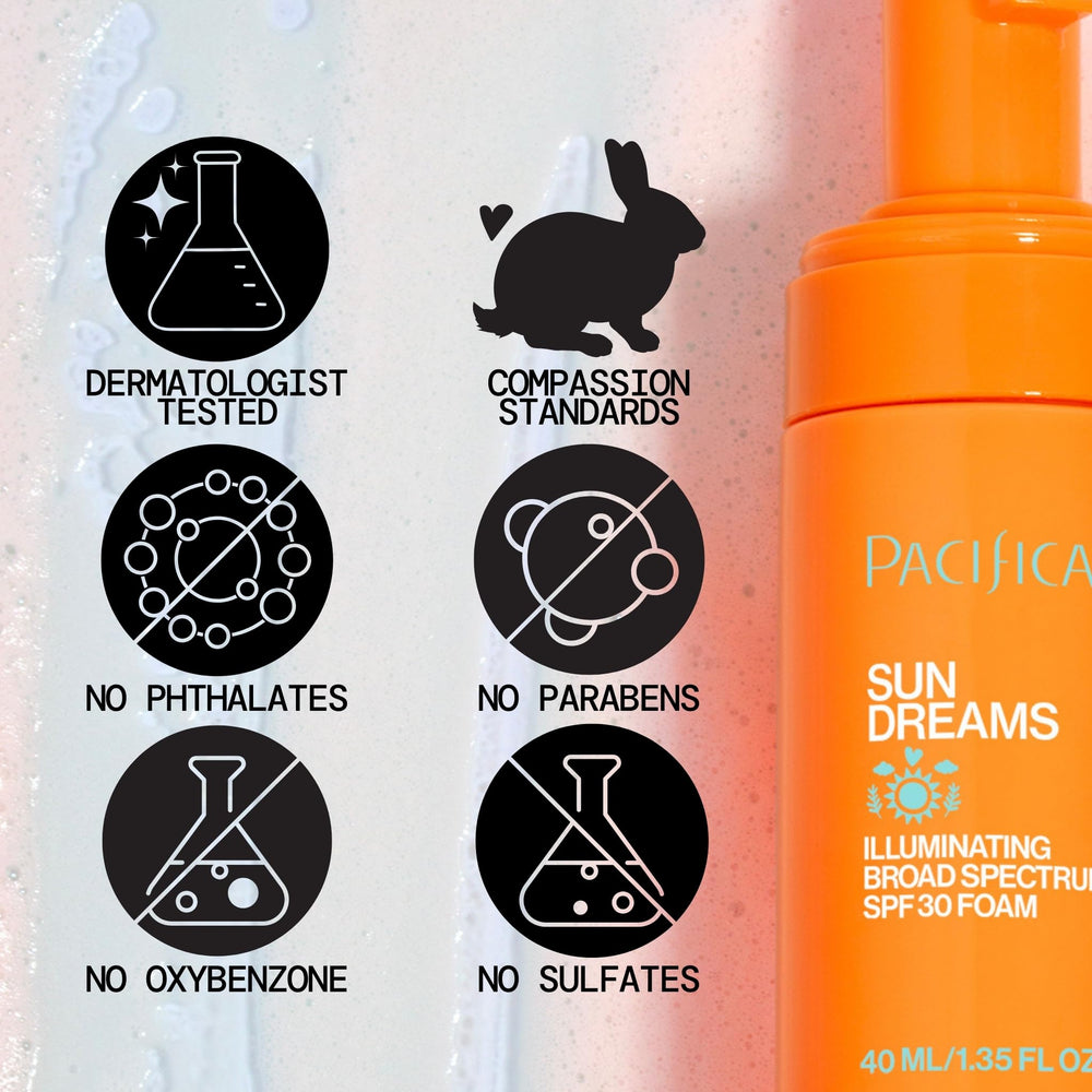 Pacifica Sun Dreams: símbolo libre de crueldad y calidad estadounidense.