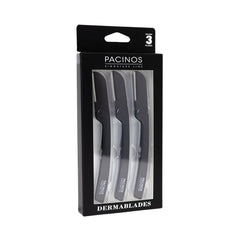 Pacinos Derma Blades: cuchillas de acero inoxidable para afeitado preciso.