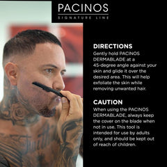Pacinos Derma Blades: diseño ergonómico para agarre cómodo y control.
