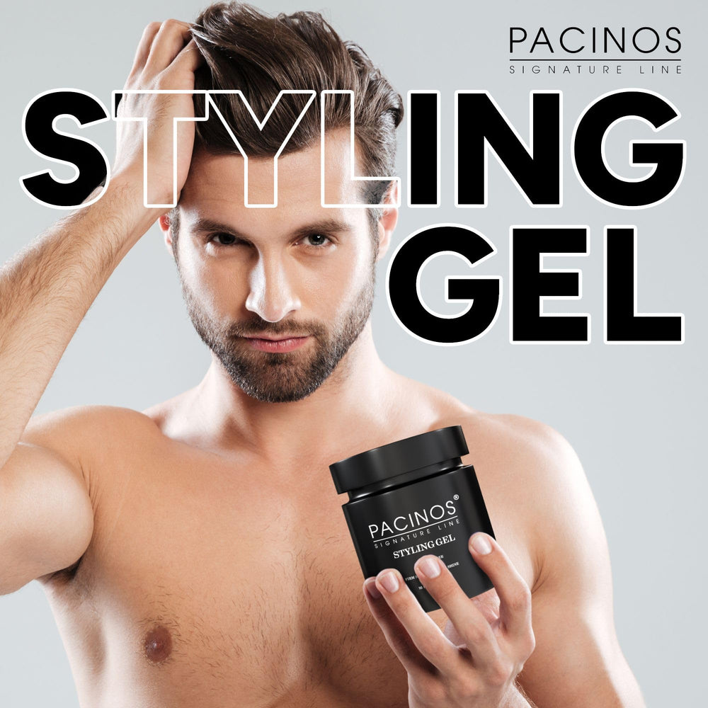 Pacinos gel para cabello, aplicación en mano, listo para peinar rápido y fácil.