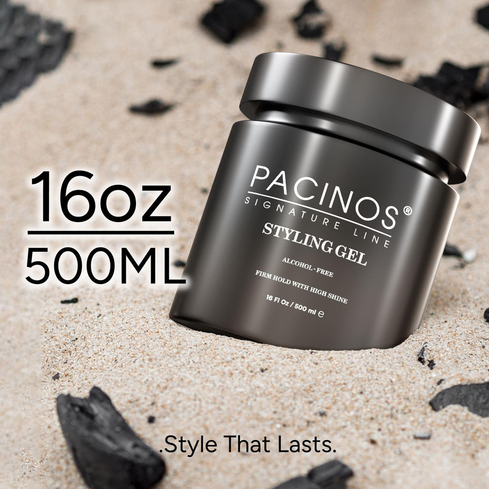 Pacinos gel para cabello, estilo duradero para uso diario y eventos.
