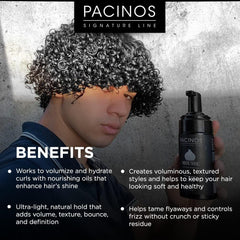 Pacinos Signature Line Mousse textura suave sin residuos pegajosos.