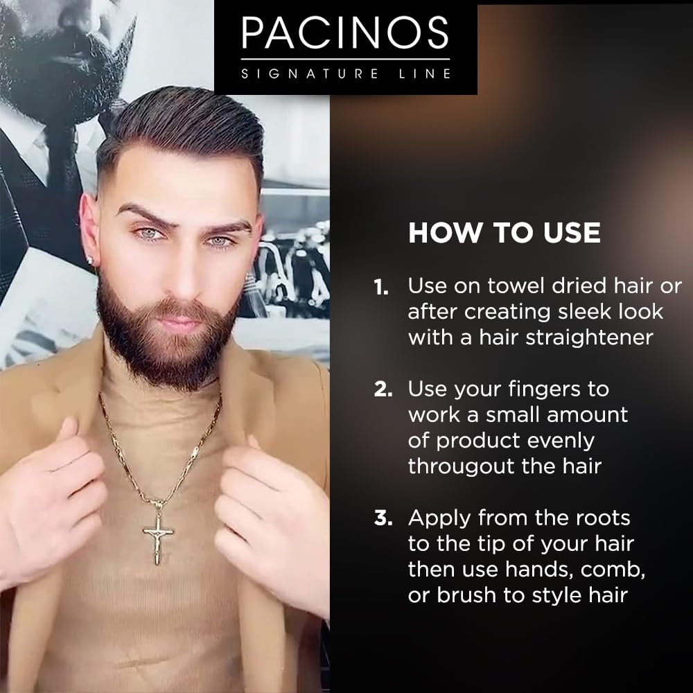Styling with Pacinos SLEEK and a comb for a structured finish.