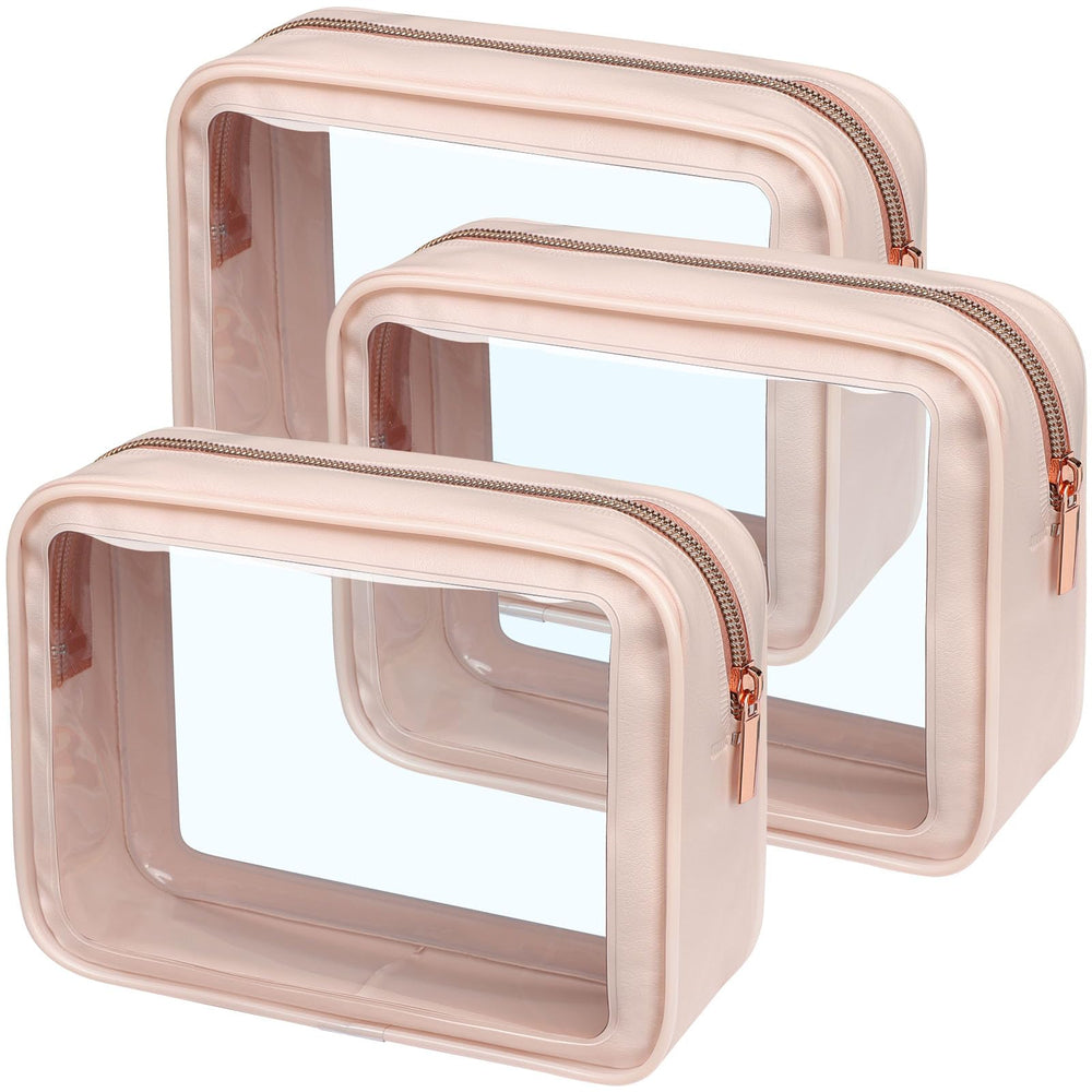 PACKISM bolsa cosméticos transparente de 3 pack para viaje, ideal para organización.