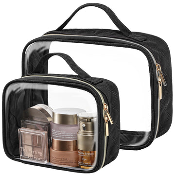 PACKISM bolsa de maquillaje transparente grande facilita ver y sacar productos de viaje
