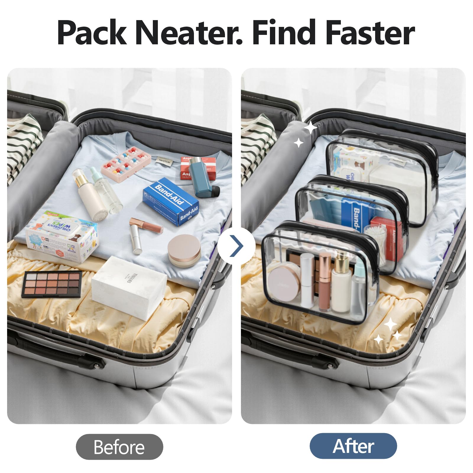 Packism neceser resistente a fugas con costuras reforzadas para viajes