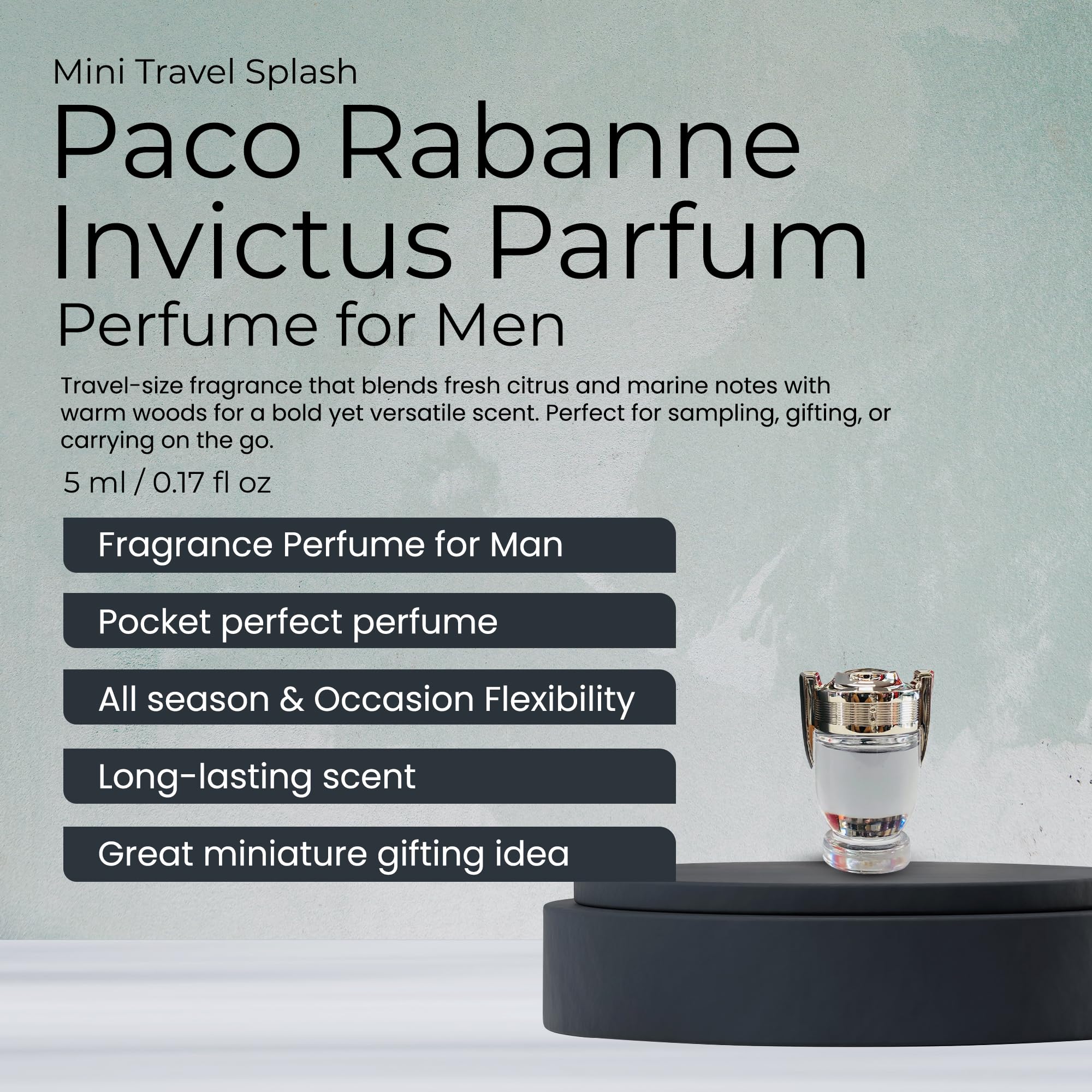 Paco Rabanne Invictus mini atomizador, aplicación fácil en cualquier ocasión.