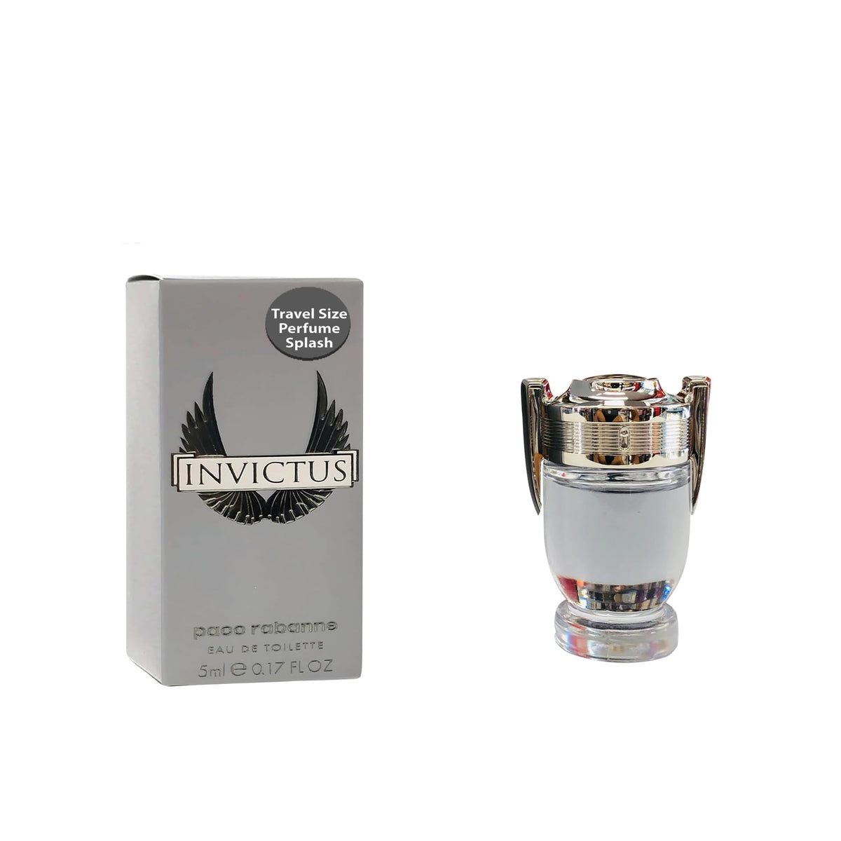 Paco Rabanne Invictus mini frasco, ideal para viaje y uso diario.