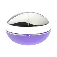 Frasco de vidrio Ultraviolet, Paco Rabanne, muestra su diseño luminoso.