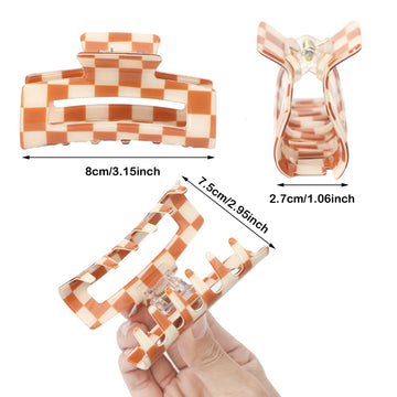 Paderison pinza ajedrez rectangular naranja-blanco para estilos creativos.