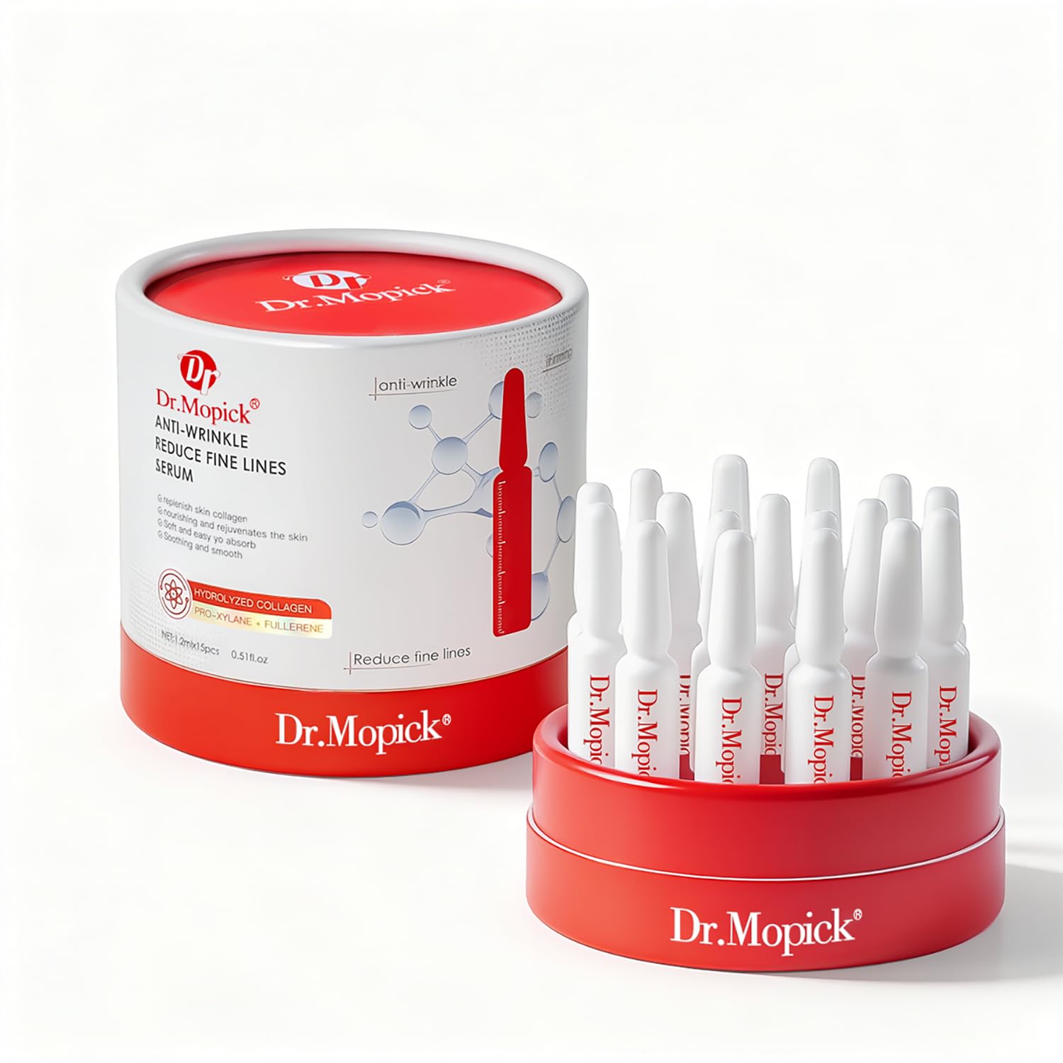 Padoro Dr.Mopick Serum antienvejecimiento en botella para piel radiante.
