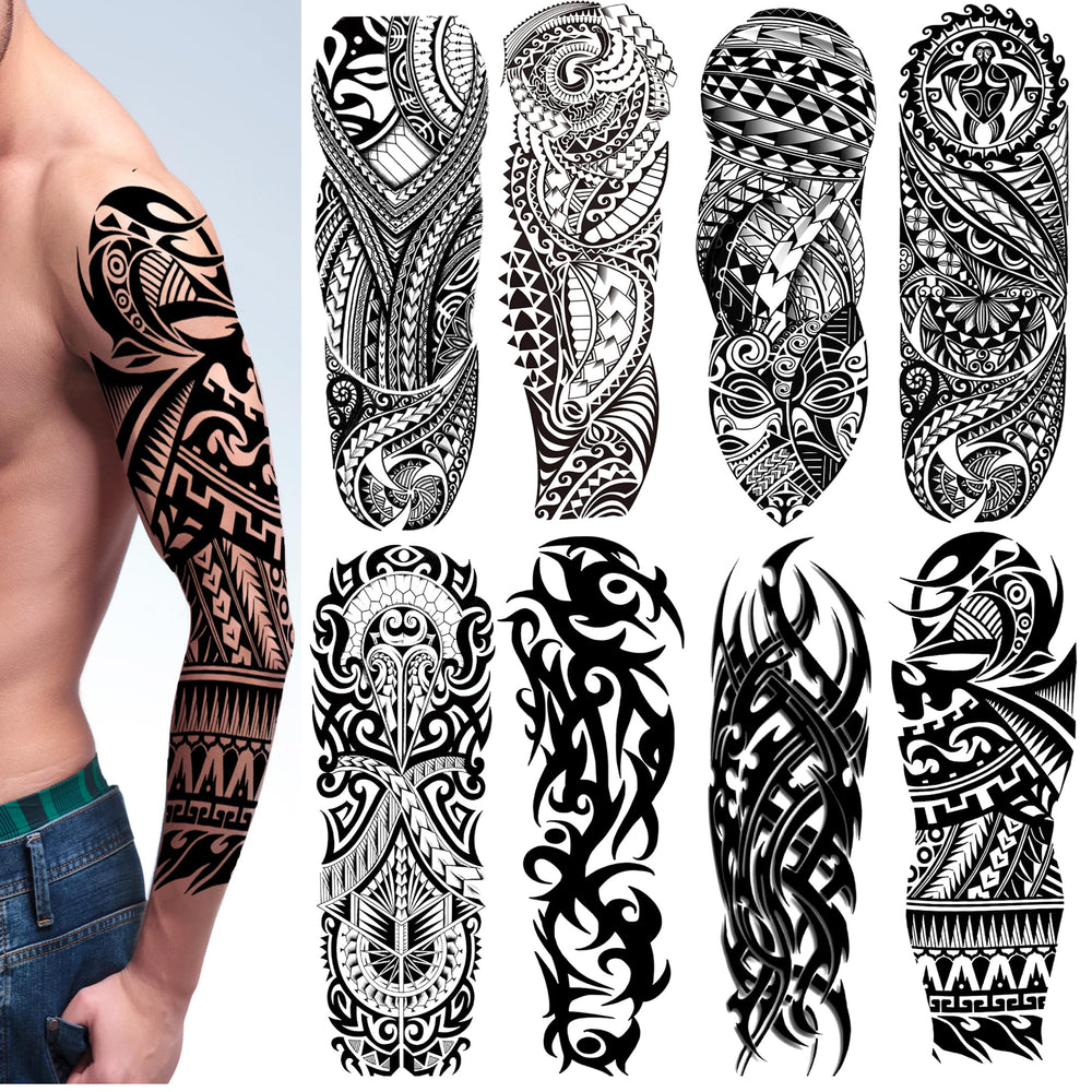 PADOUN manga tatuaje tribal fácil de aplicar y quitar, sin complicaciones