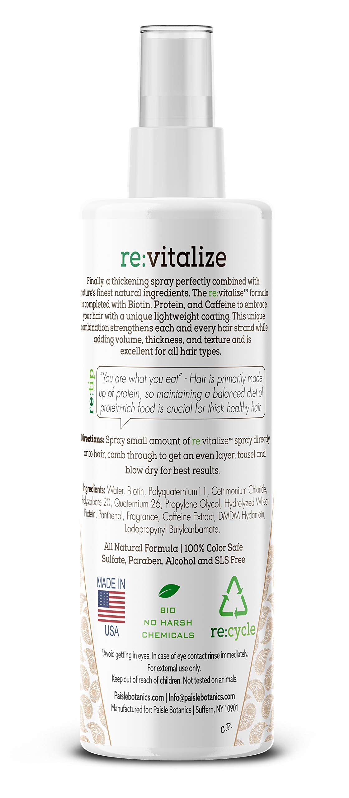 Paisle Botanics Biotina: uso como pre-estilado para lograr textura y definición.