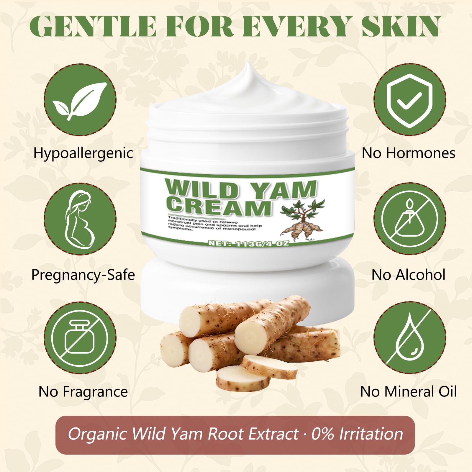 Paistely crema progesterona con ñame: aplicación diaria para apoyo natural.