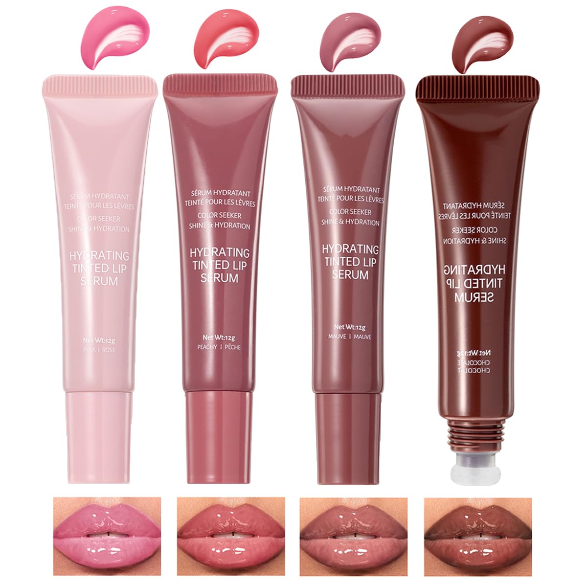 Pakivs labial gelatina tintada tono Cerezo en flor con brillo vibrante.