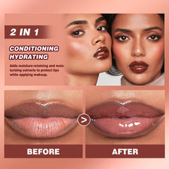 Pakivs labial gelatina tintada tono Chocolate acabado brillante.