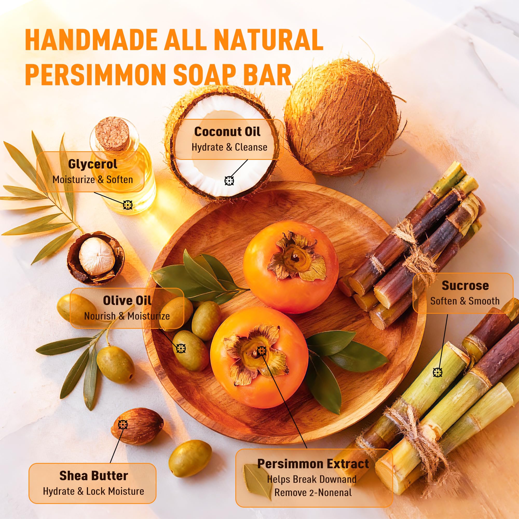 Jabón PALFICAB caqui aroma natural para sensación fresca todo el día