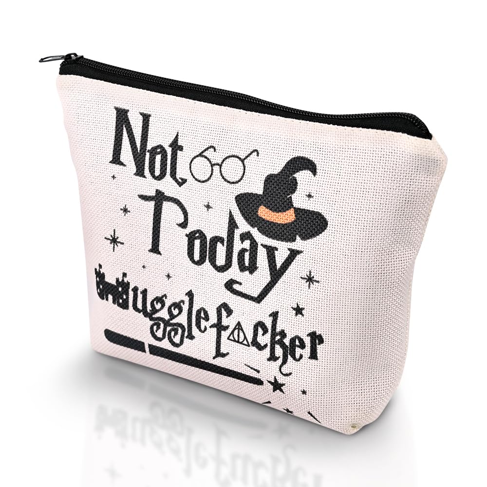 Paliboiu Mago Hechicero Bolsa de Maquillaje, vista frontal para viaje y organización rápida.