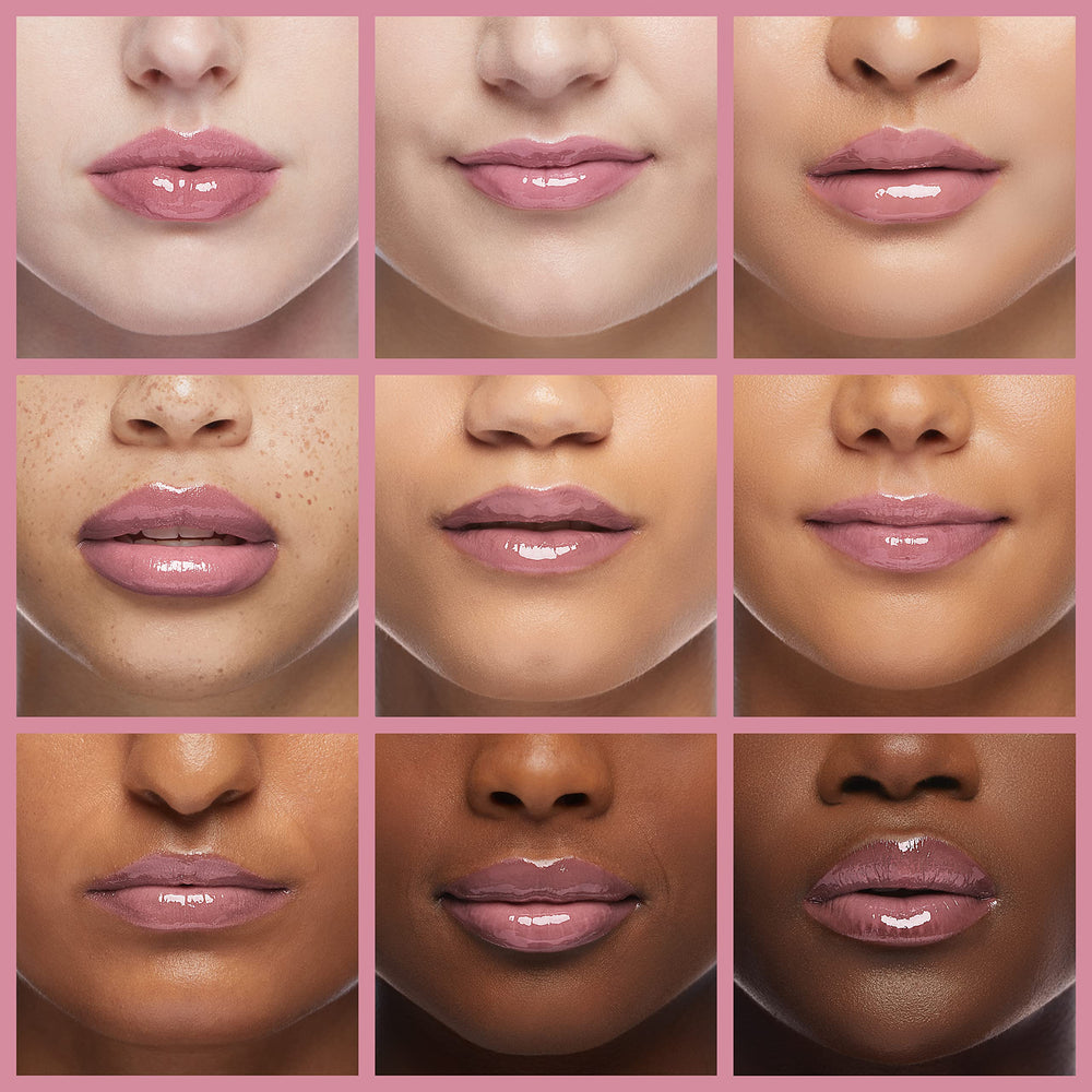 Palladio brillo labial con extractos herbales para nutrición diaria.