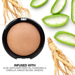 Palladio Bronceador Horneado define pómulos con contorno sutil.