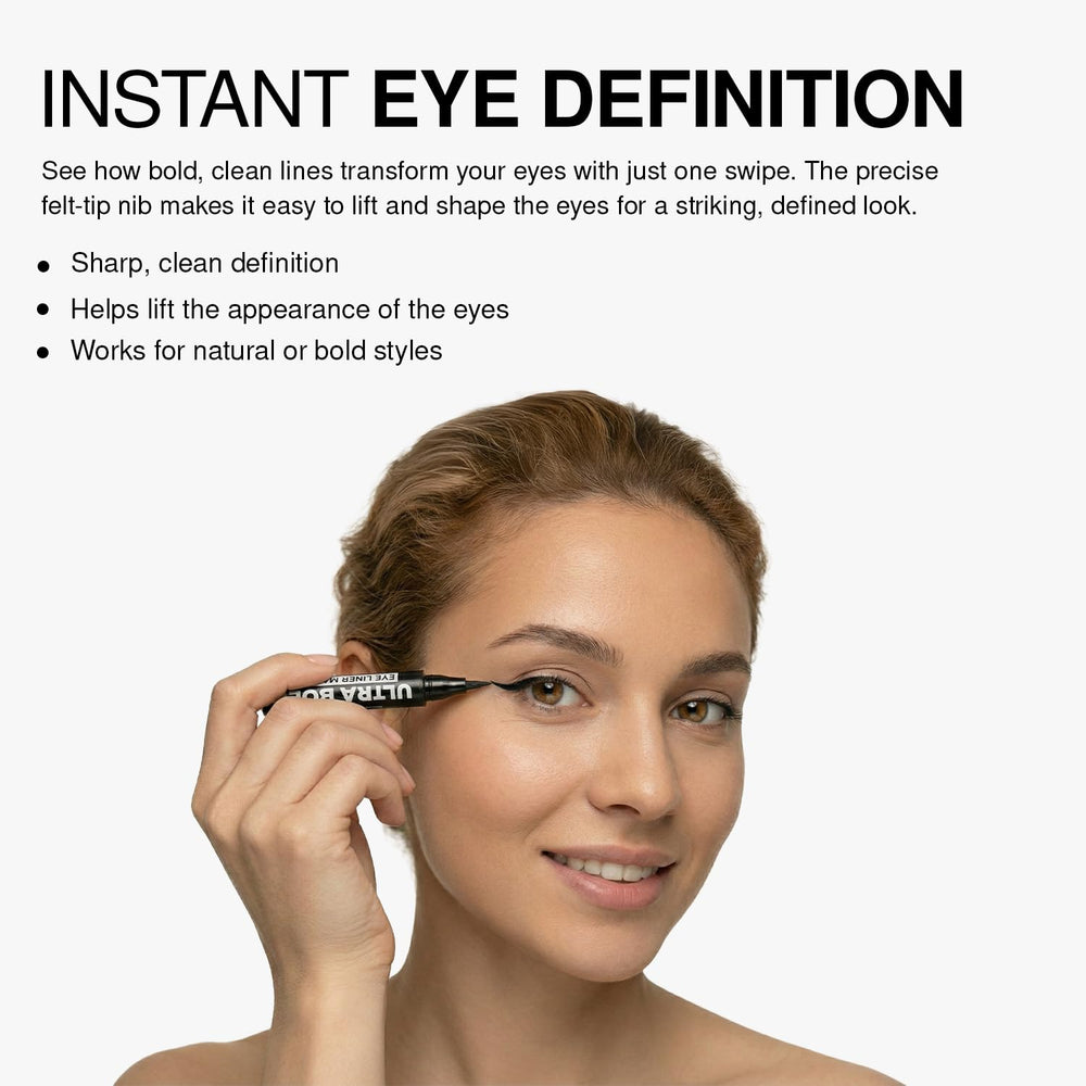 Palladio delineador carbono negro, delineado-pegado, mantiene el contorno de ojos definido durante horas.