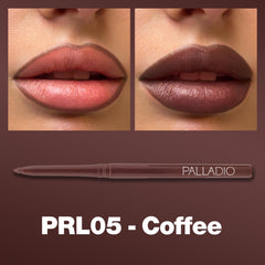 Delineador labial Palladio crema café, textura cremosa para color intenso