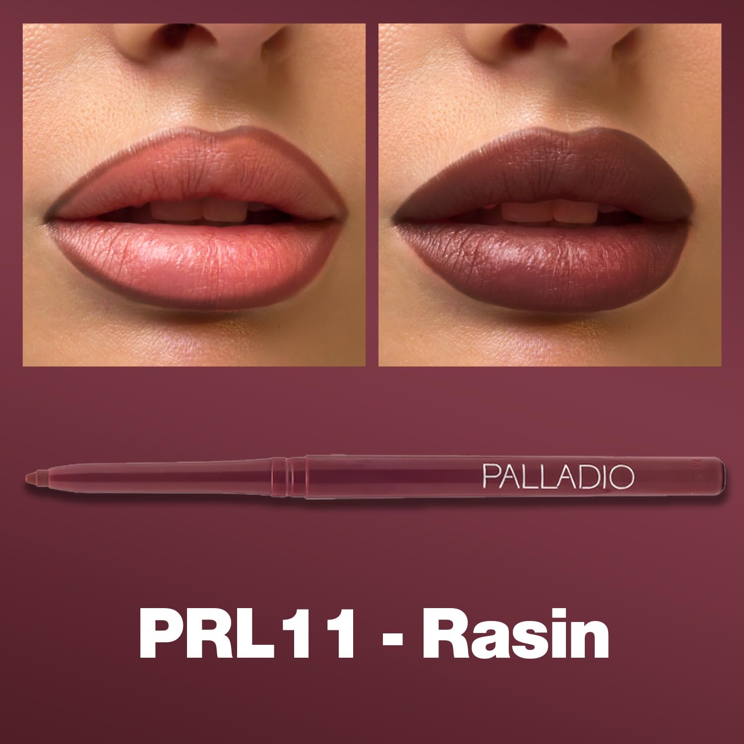 Delineador Palladio Raisin retratil con precision de delineado.