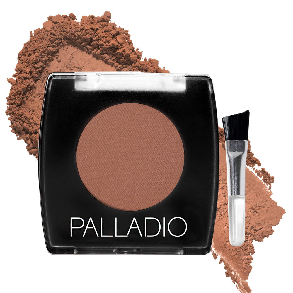 Palladio polvo cejas Auburn compacto para retoques rápidos.