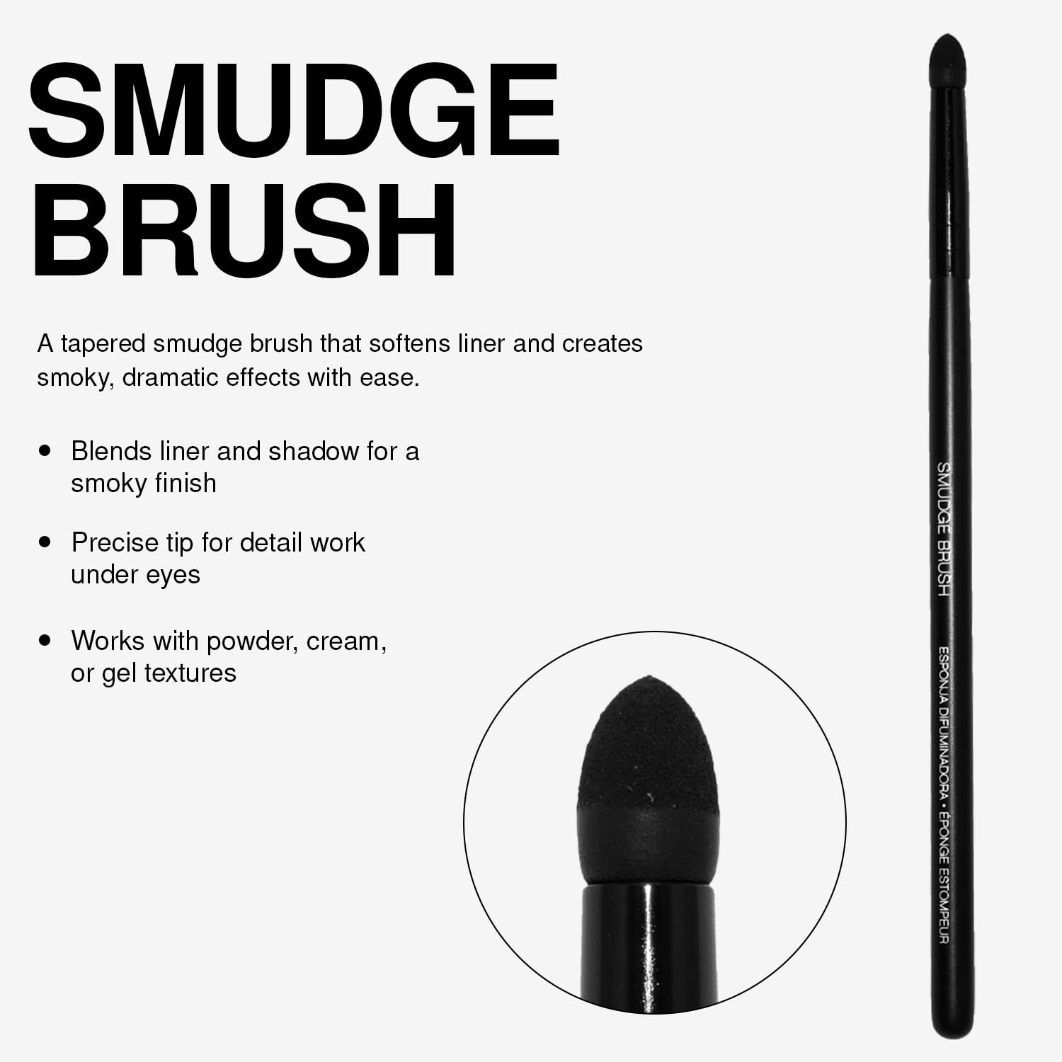 Palladio Smudge Brush: superficie densa facilita difuminado rápido.
