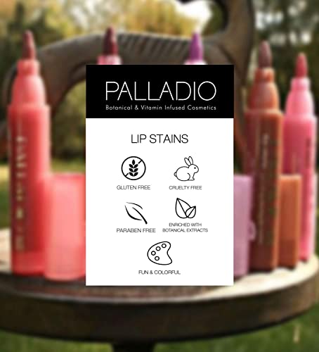 Palladio Tinta Labial acabado duradero para uso diario sin retoques.