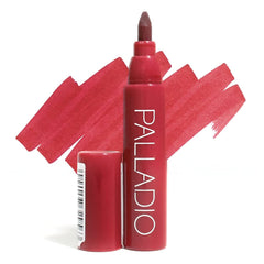 Palladio Tinta Labial con aplicador cincel preciso para color tono mora intenso.