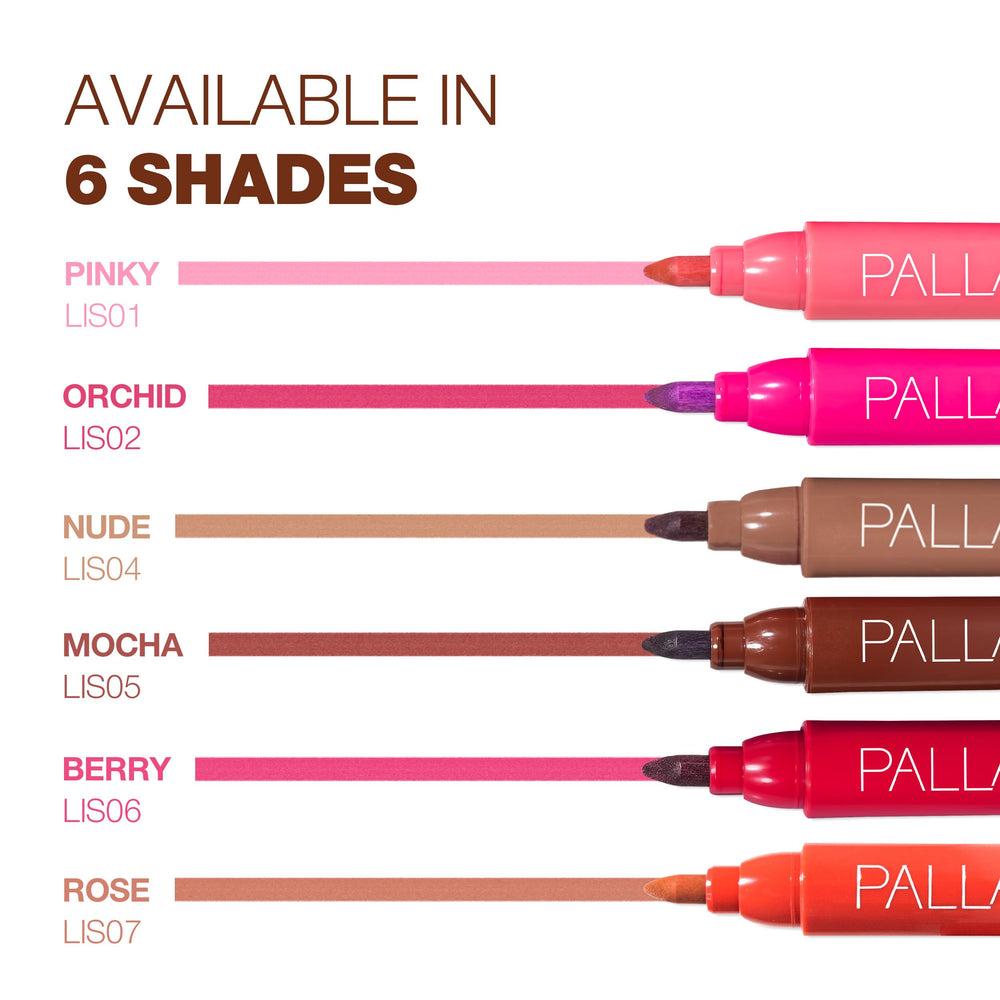 Palladio Tinta Labial hidratante con Panthenol para labios suaves.