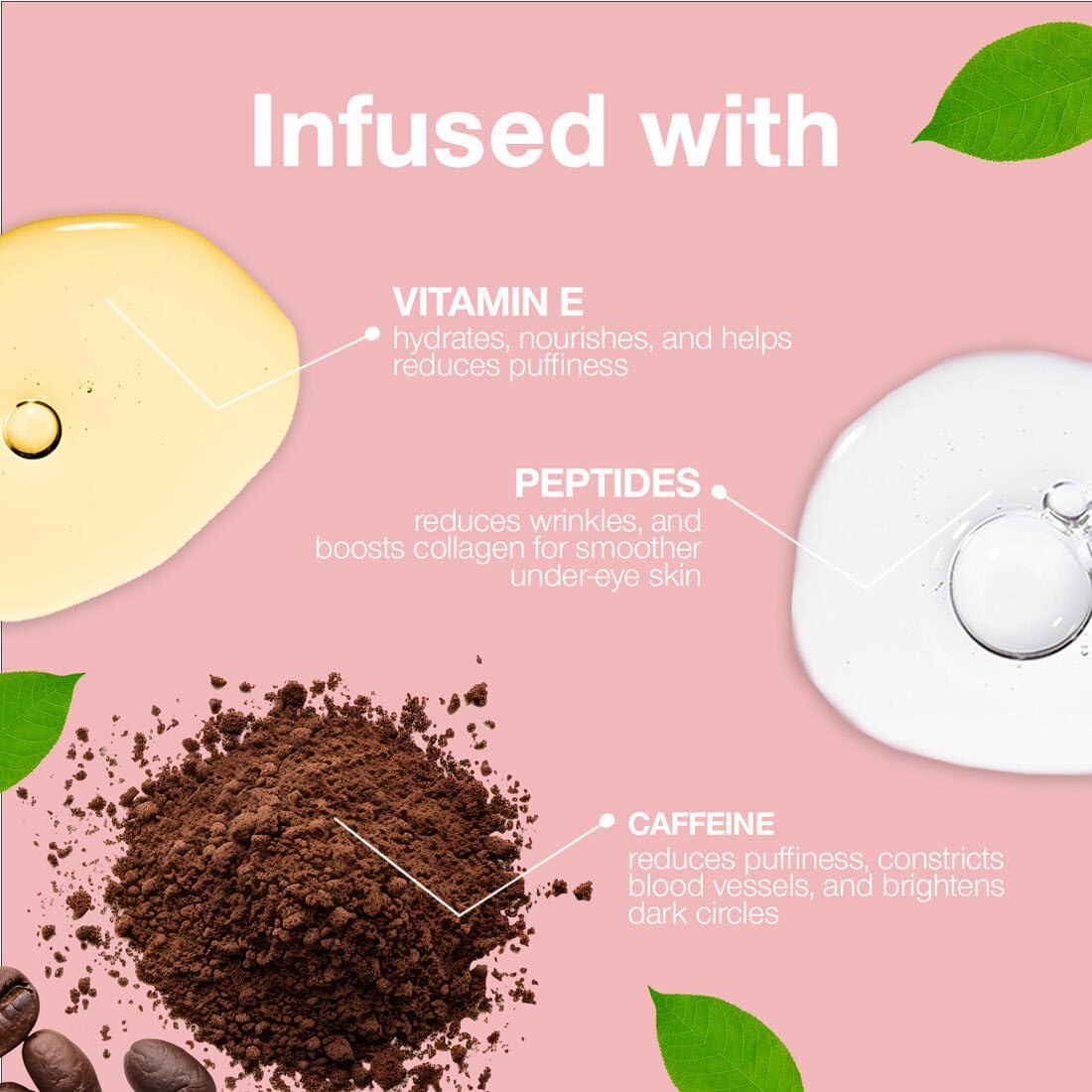 Cafeína en Palladio Under Eye Brightener para despertar la mirada